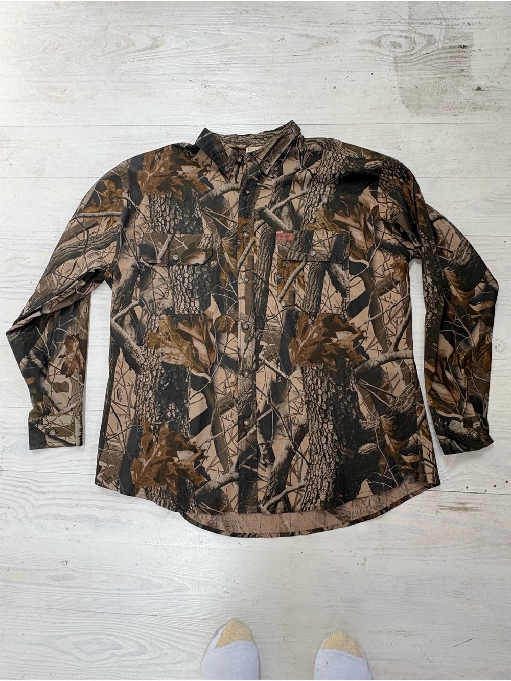 Woolrich Vintage Men’s Size 2XL Realtree Hardwoods Camo Button Down Shirt Vented